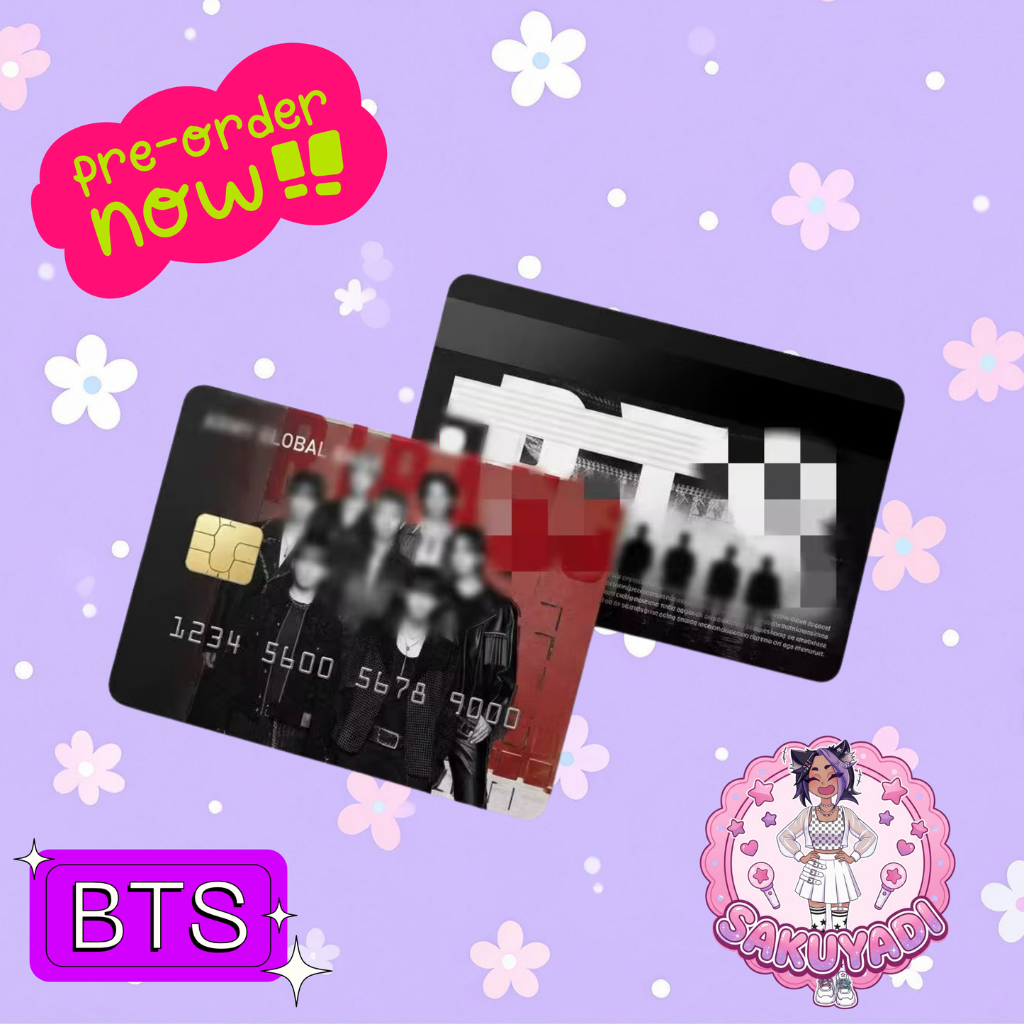 Bts pre orden pegatinas tarjeta de crédito